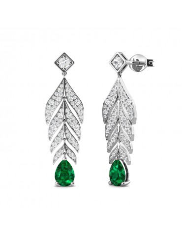 Dangling Amarine Emerald Earrings