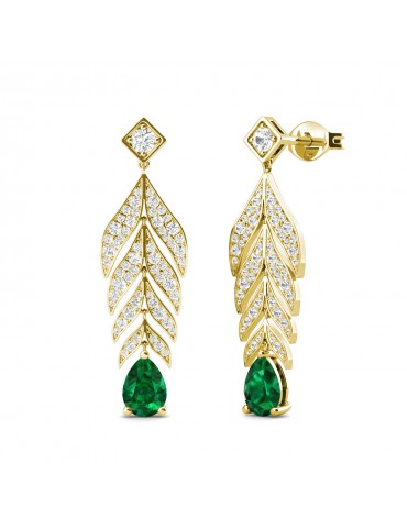 Dangling Amarine Emerald Earrings