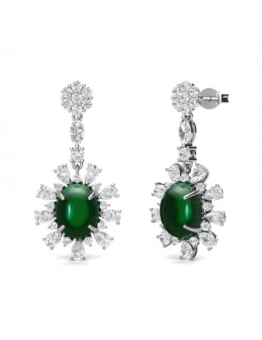 Sunny Dangling Emerald Earrings