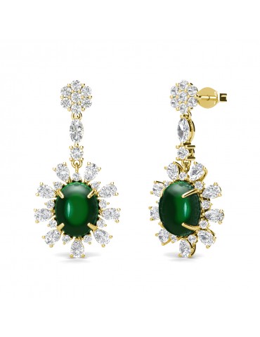 Sunny Dangling Emerald Earrings