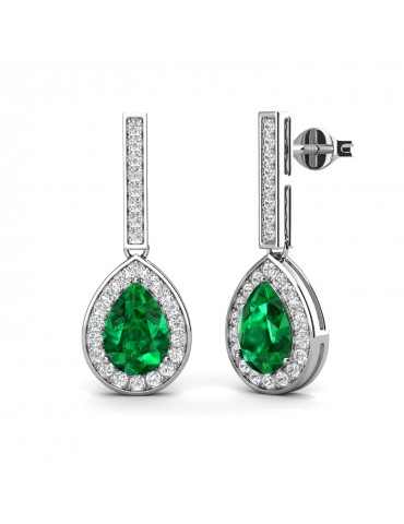 Dangling Annora Emerald Earrings