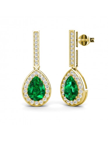 Dangling Annora Emerald Earrings