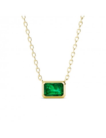 Simple Rectangle Emerald Pendant