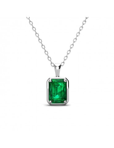 Ina Rectangle Emerald Pendant