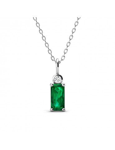 Jen Rectangle Emerald Pendant