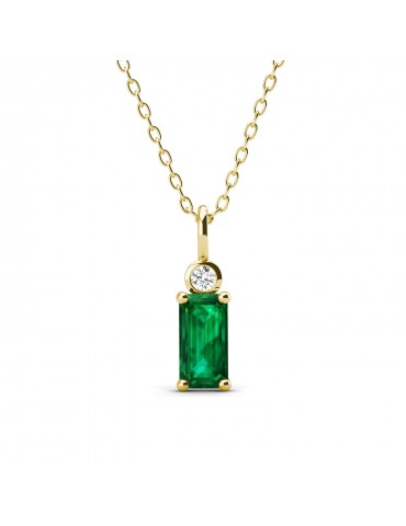 Jen Rectangle Emerald Pendant