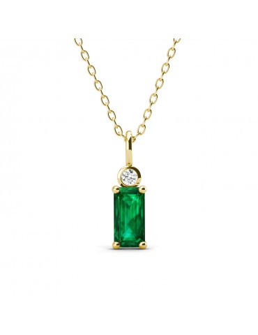 Jen Rectangle Emerald Pendant