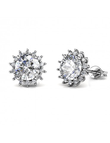 Moissanite Diamond Florale Earrings