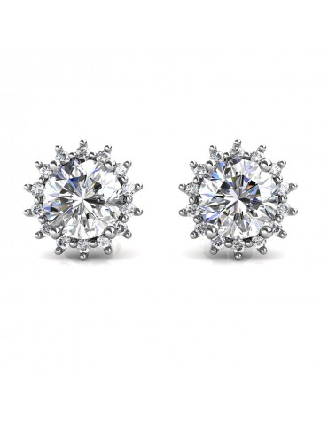 Moissanite Diamond Florale Earrings