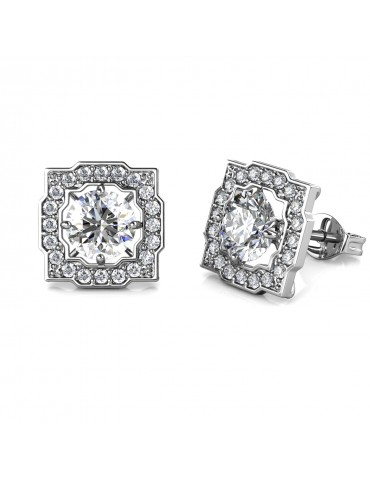 Moissanite Diamond Carree Earrings