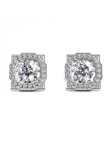 Moissanite Diamond Carree Earrings
