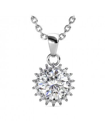 Moissanite Diamond Florale Pendant