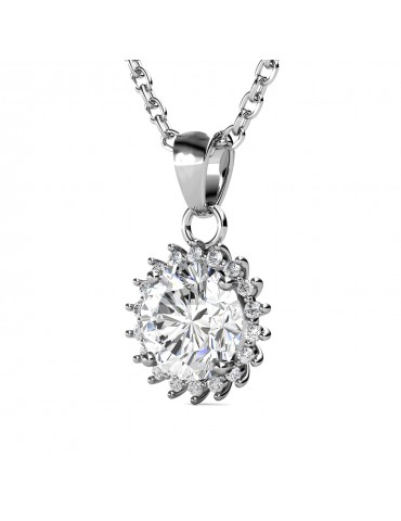 Moissanite Diamond Florale Pendant