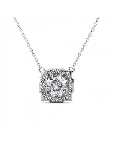 Moissanite Diamond Carree Pendant