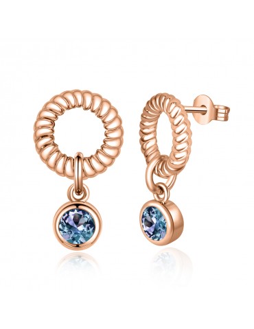 Round Dangling Alexandrite Earrings