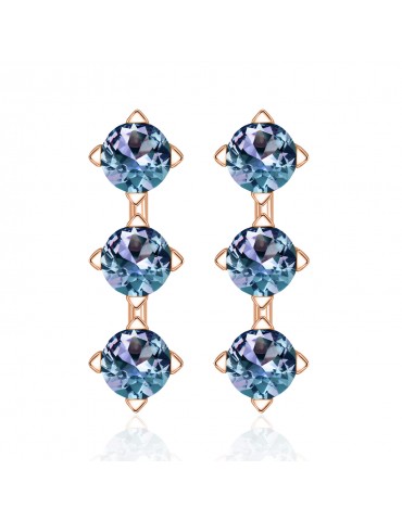 Triplet Drop Alexandrite Earrings