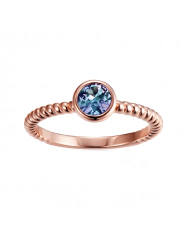 Twisted Round Alexandrite Ring