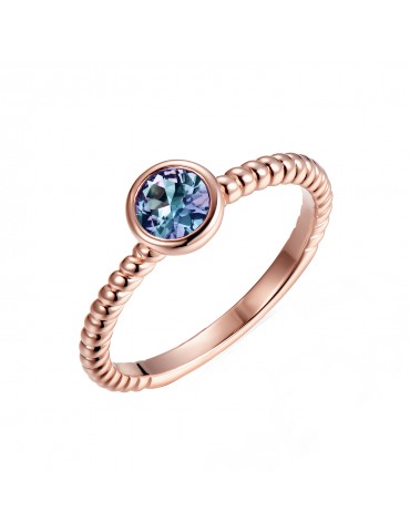 Twisted Round Alexandrite Ring