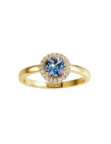 Solnechno Round Alexandrite Ring