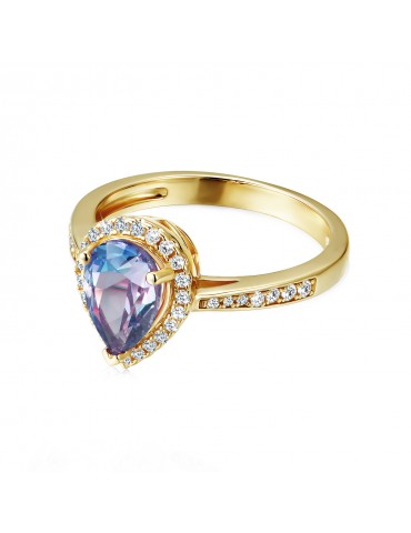 Teardrop Alexandrite Ring