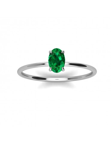 Simply Oval Emerald Ring