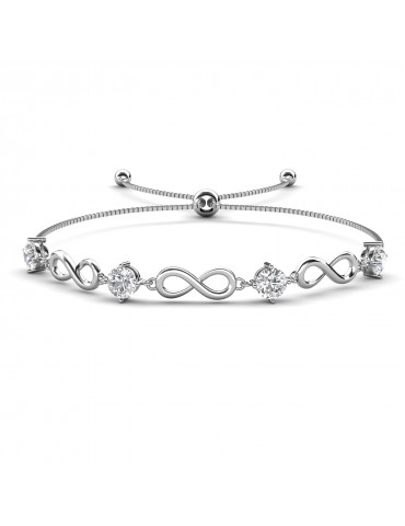 Moissanite Diamond Inifinity Eight Bracelet