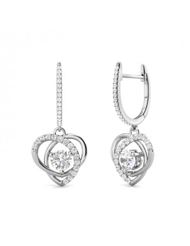 Moissanite Diamond Cercle Amour Earrings