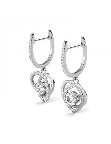 Moissanite Diamond Cercle Amour Earrings