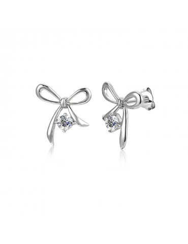 Moissanite Diamond Le Ribbon Earrings