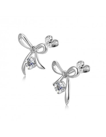 Moissanite Diamond Le Ribbon Earrings