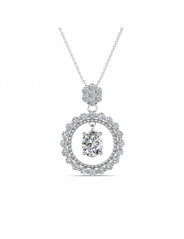 Moissanite Diamond Maille Pendant