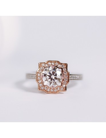 Moissanite Diamond Carree Ring