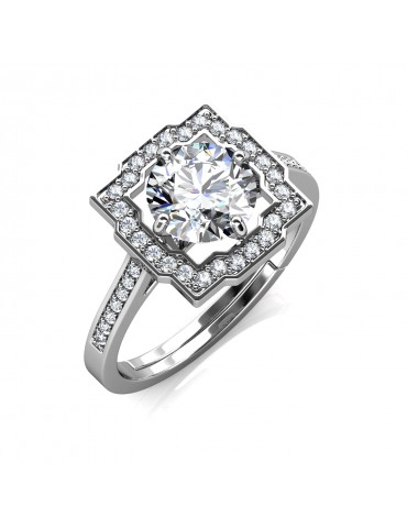 Moissanite Diamond Carree Ring