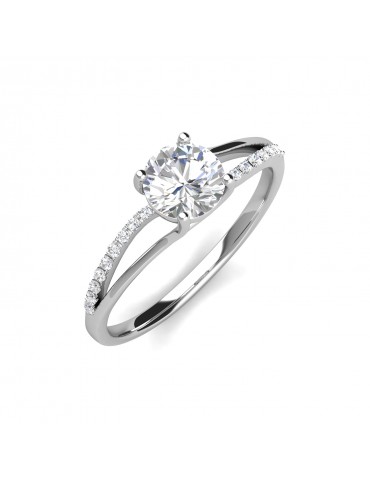 Moissanite Diamond Moire Ring