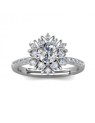 Moissanite Diamond Levron Ring