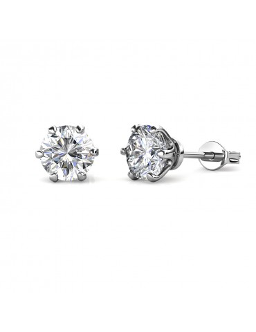 Moissanite Diamond Les Solitaire Earrings