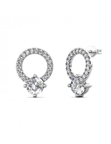 Moissanite Diamond Le Rond Earrings