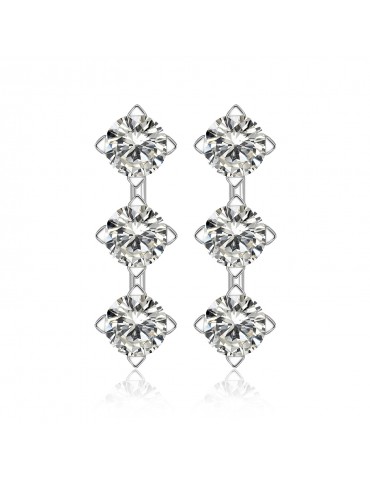 Moissanite Diamond Triple Diamant Earrings